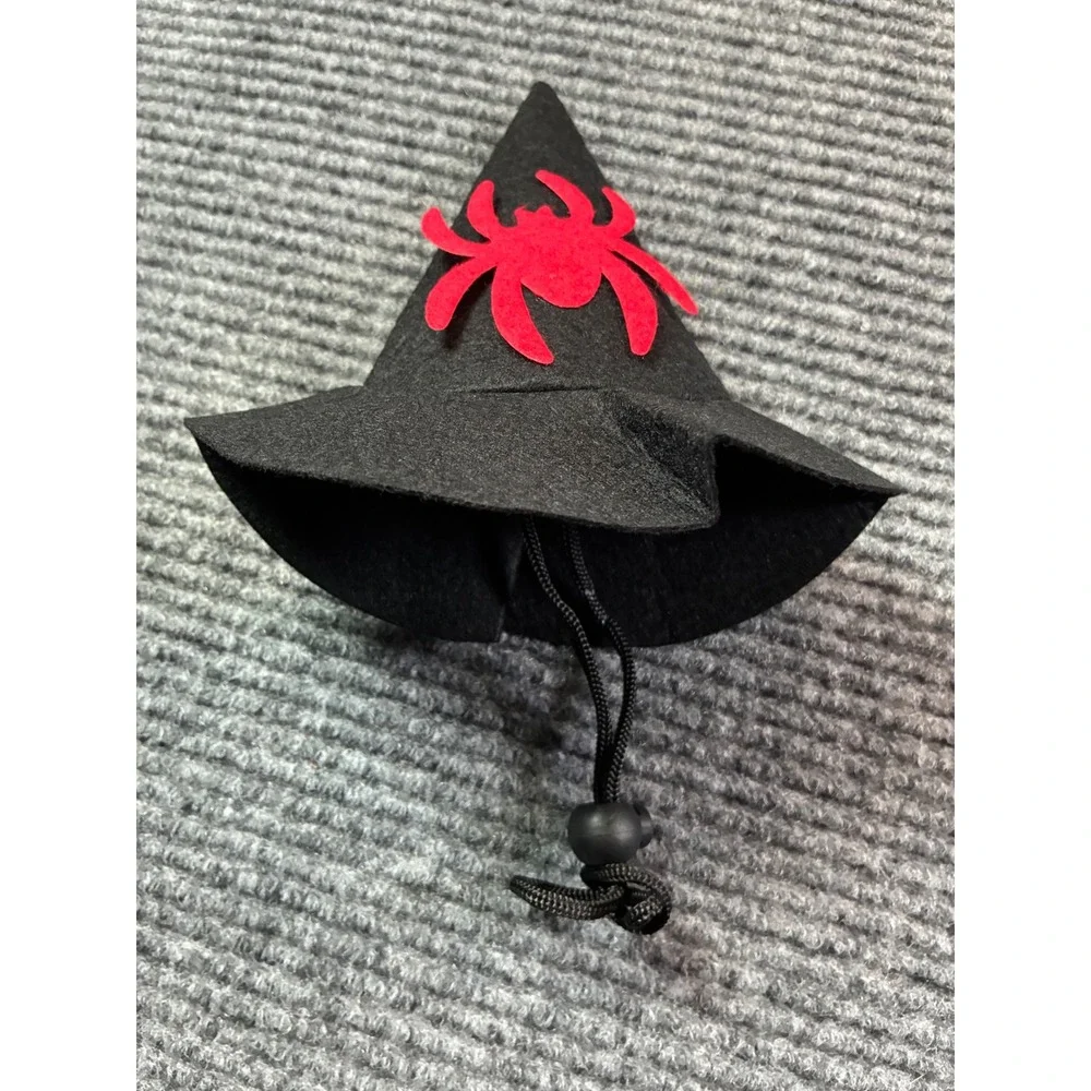 Halloween Pet Costume Set Black Witch Hat Red Spider and Pumpkin Bandana Cat Dog